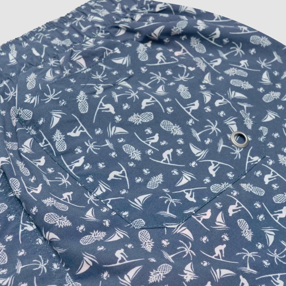 OLGYN Men’s Patterned Blue Swim Shorts - Picture 5 of 5